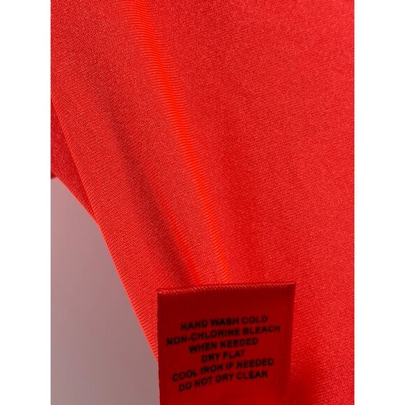 ROMA CONCEPT Women's Neon Orange Crewneck Short Sleeve Cheeky Bodysuit SZ L - Picture 10 of 11